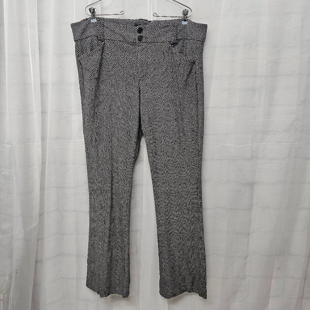 Torrid Studio Trousers Black Herringbone Bootcut Office Casual 20T
